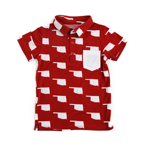 Oklahoma Crimson & White POLO SHIRT - Gigi and Max