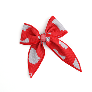 Ohio Scarlet & Gray CLIP BOW - Gigi and Max