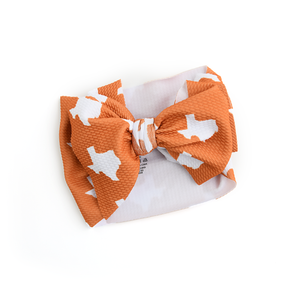 Texas Burnt Orange & White HEADWRAP - Gigi and Max