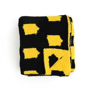 Iowa Black & Gold PLUSH BLANKET - Gigi and Max