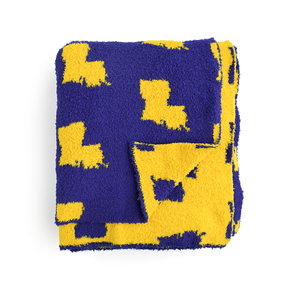 Louisiana Purple & Gold PLUSH BLANKET - Gigi and Max