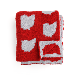 Ohio Scarlet & Gray PLUSH BLANKET - Gigi and Max