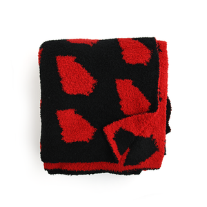 Georgia Black & Red PLUSH BLANKET - Gigi and Max