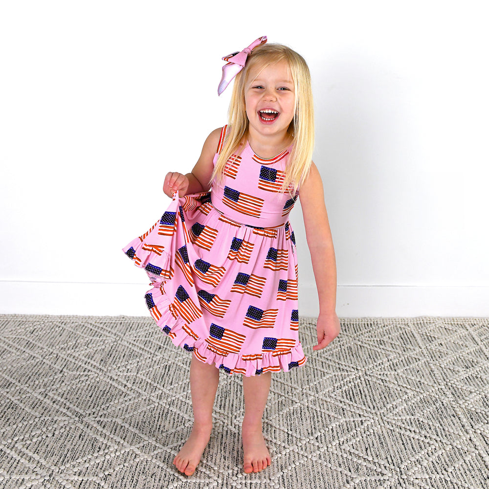 Betty Pink Flag TANK TWIRL DRESS - Gigi and Max