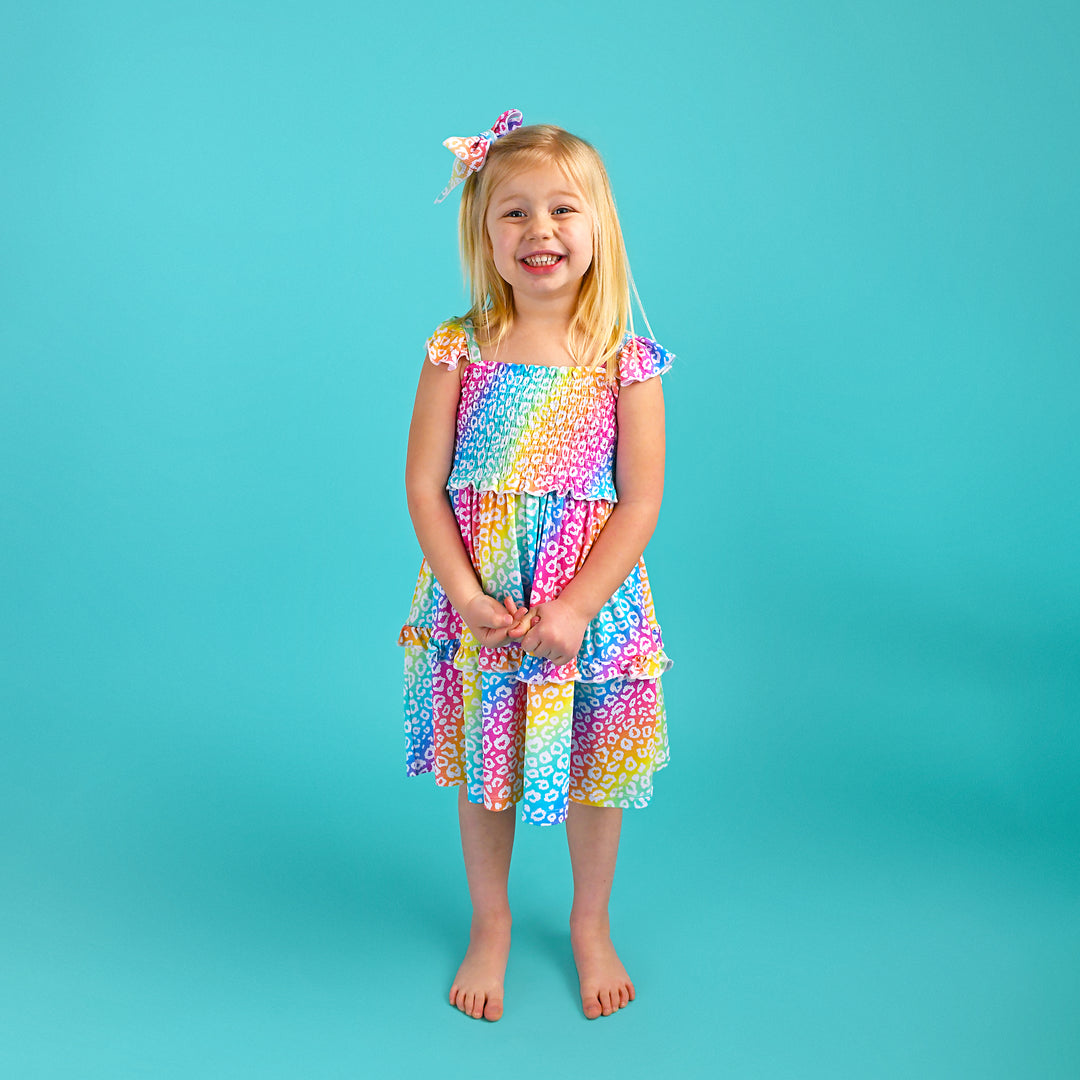 Summer Leopard SMOCKED DRESS - Gigi and Max