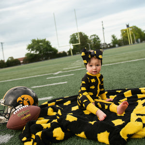 Iowa Black & Gold PLUSH BLANKET - Gigi and Max