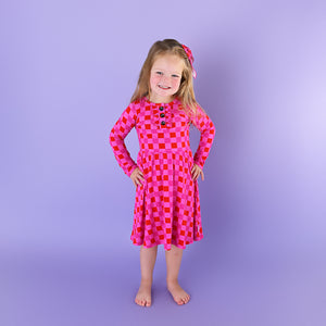 Sydney Pink Checks TUTU DRESS - Gigi and Max