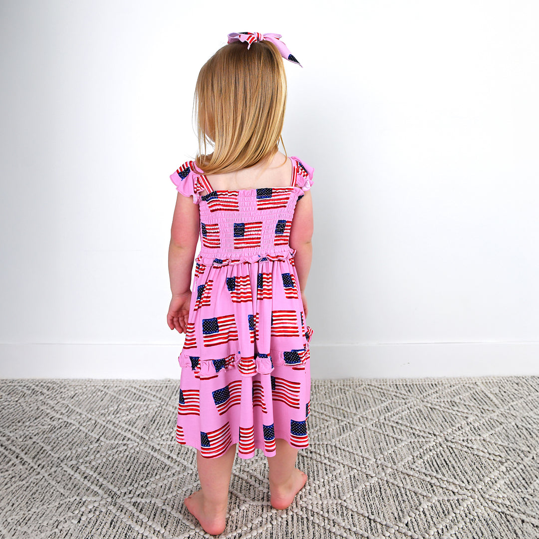 Betty Pink Flag SMOCKED DRESS - Gigi and Max