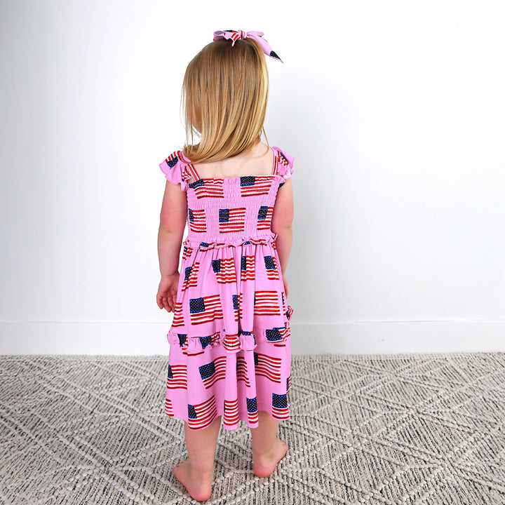 Betty Pink Flag SMOCKED DRESS - Gigi and Max
