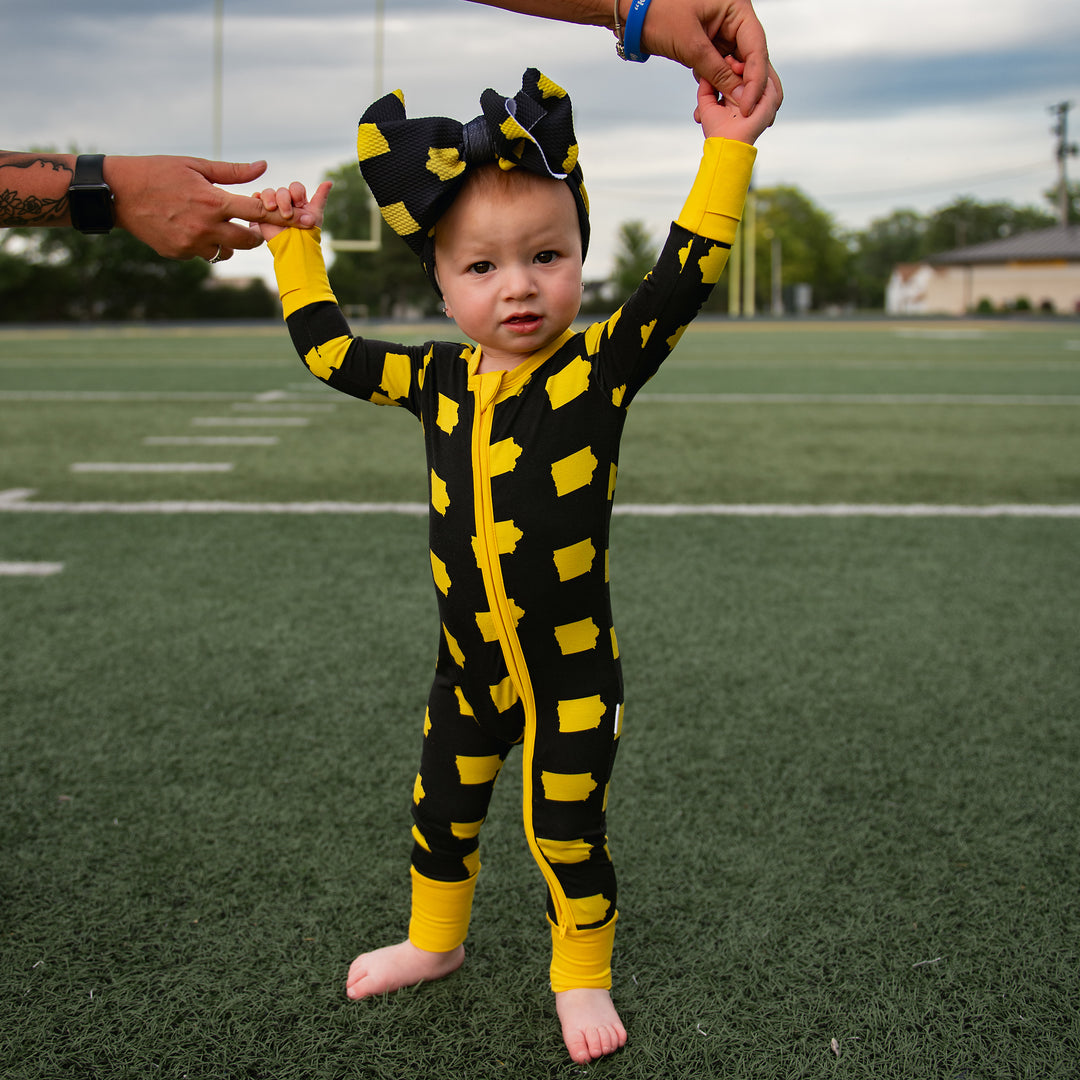Iowa Black & Gold HEADWRAP - Gigi and Max