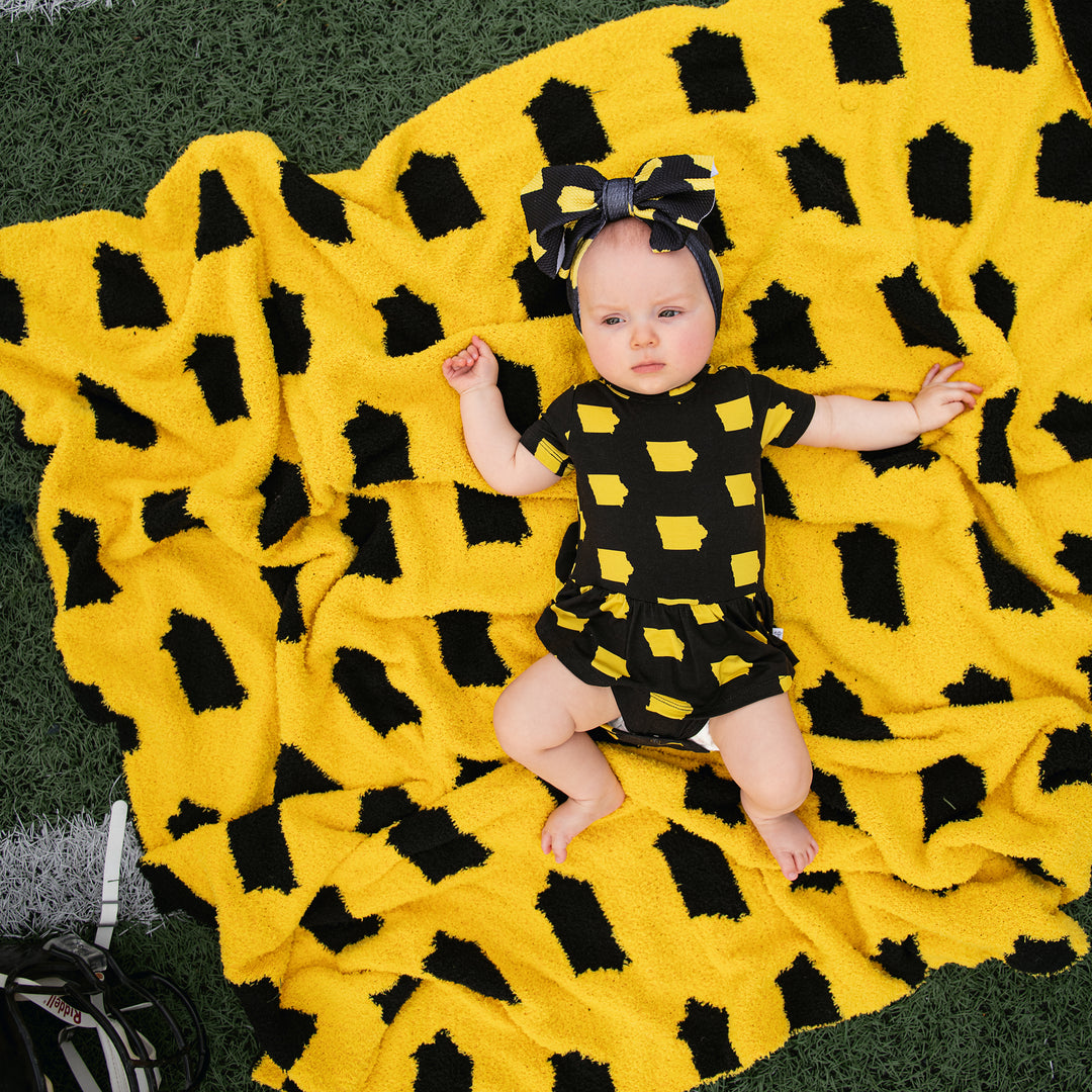 Iowa Black & Gold HEADWRAP - Gigi and Max