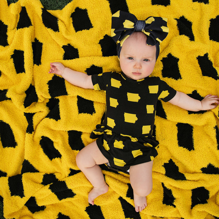 Iowa Black & Gold HEADWRAP - Gigi and Max