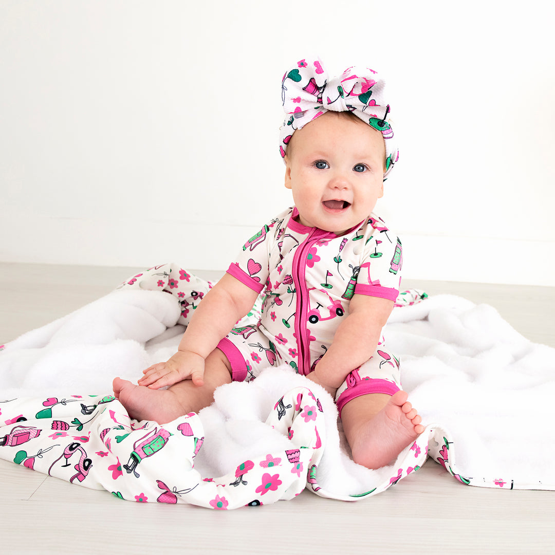 Lexi Pink Golf SHORTY ZIP - Gigi and Max