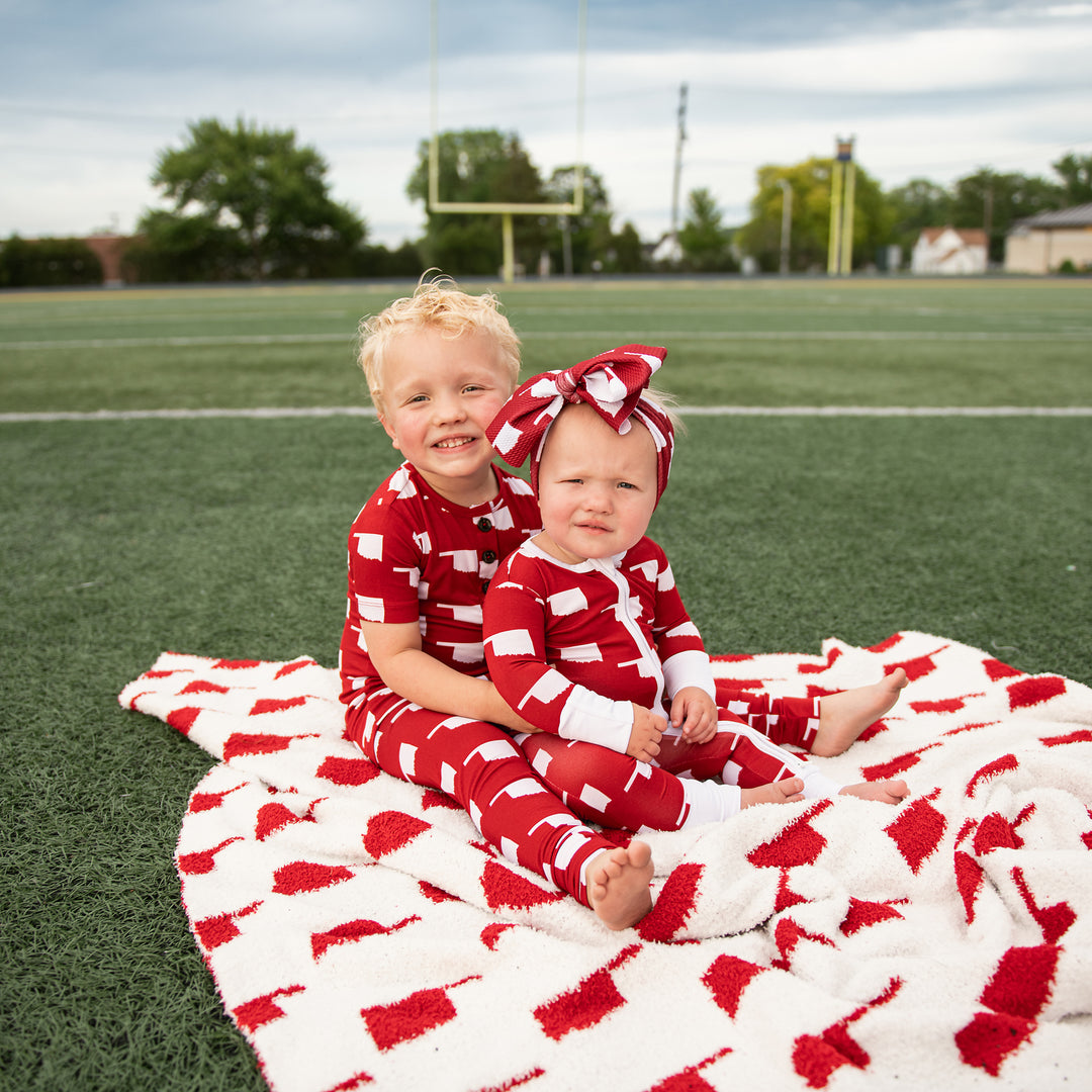 Oklahoma Crimson & White TWO PIECE - Gigi and Max
