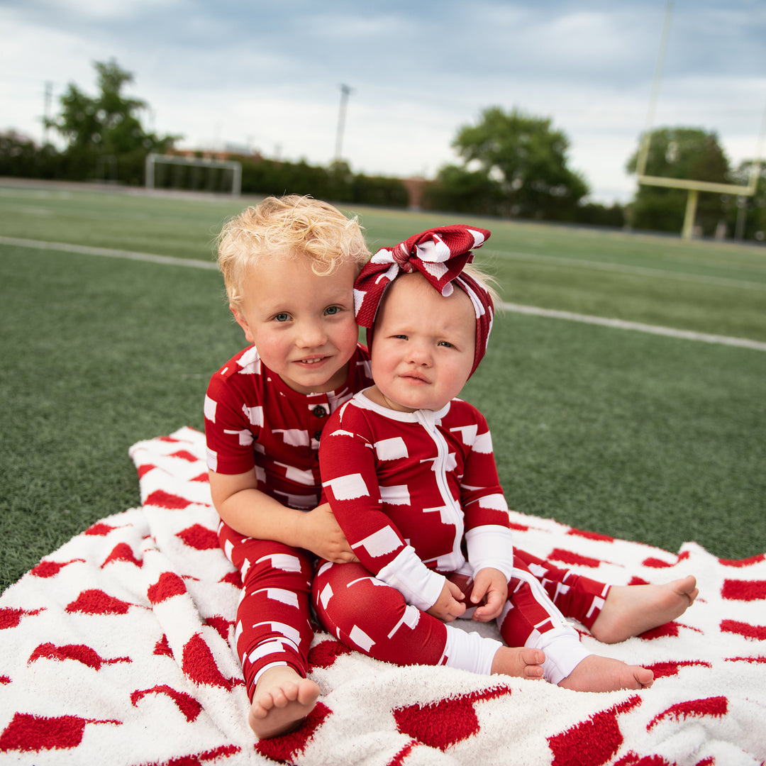 Oklahoma Crimson & White TWO PIECE - Gigi and Max