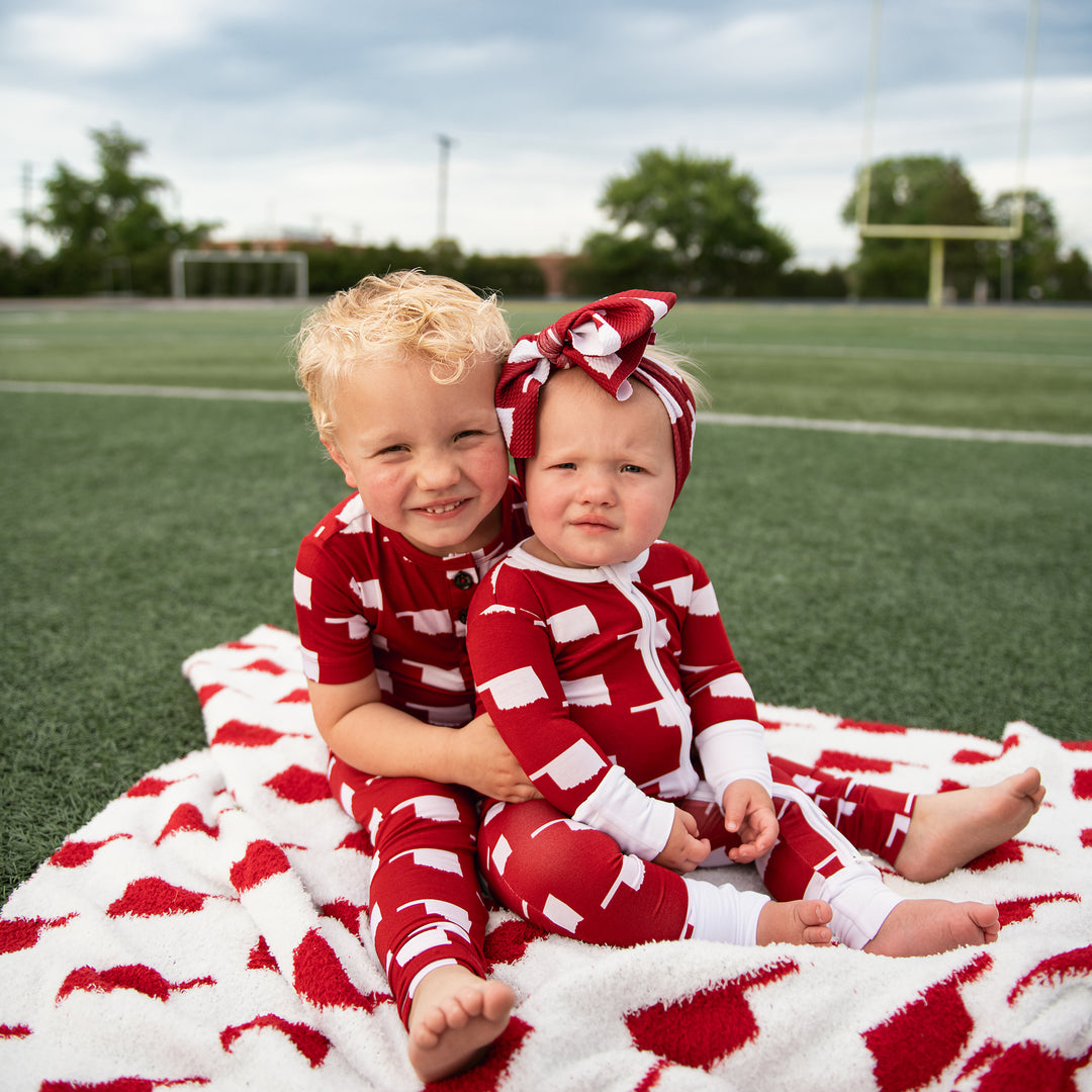 Oklahoma Crimson & White TWO PIECE - Gigi and Max