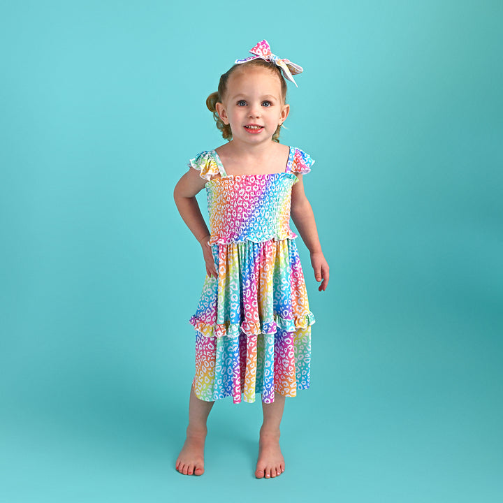 Summer Leopard SMOCKED DRESS - Gigi and Max