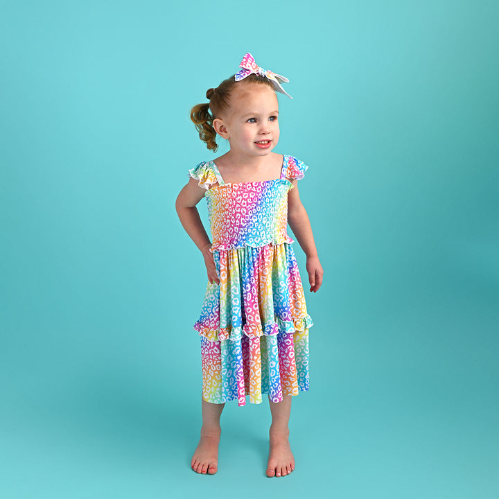 Summer Leopard SMOCKED DRESS - Gigi and Max