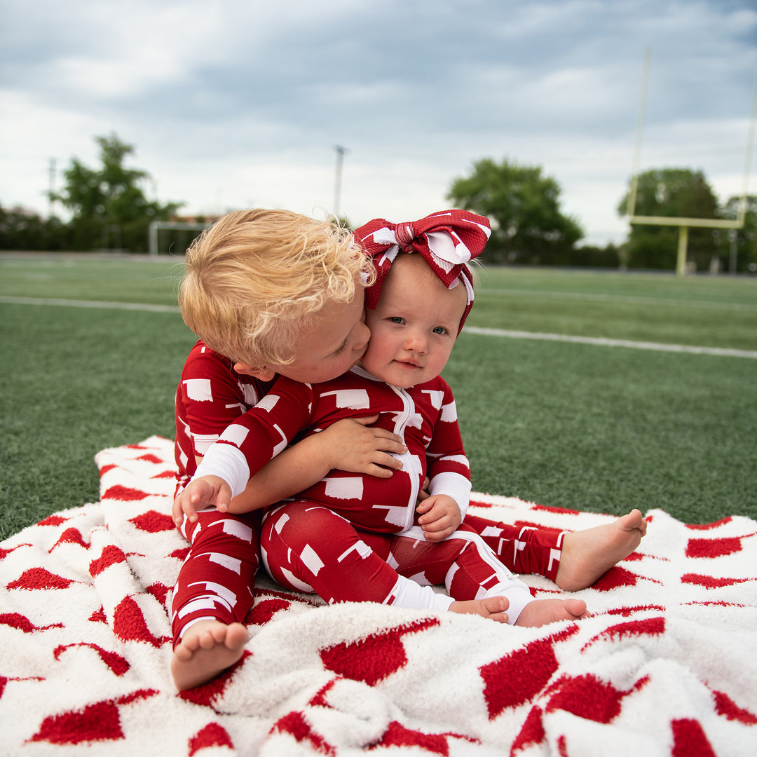 Oklahoma Crimson & White TWO PIECE - Gigi and Max