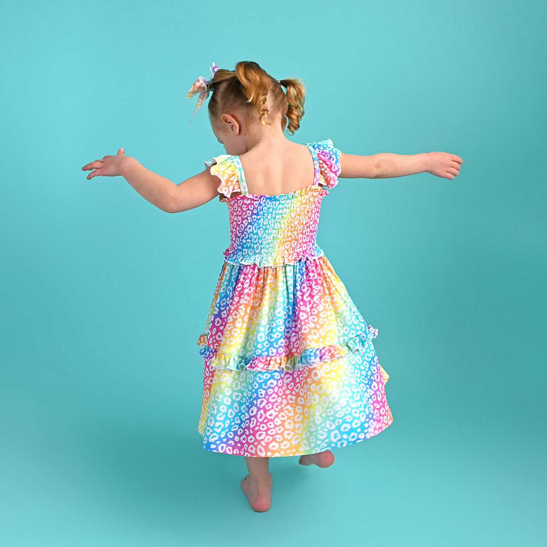 Summer Leopard SMOCKED DRESS - Gigi and Max