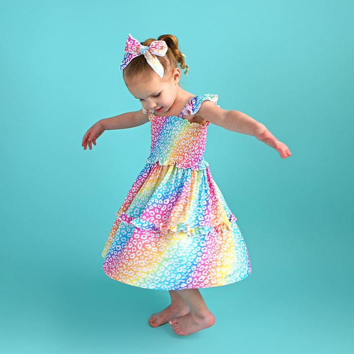 Summer Leopard SMOCKED DRESS - Gigi and Max