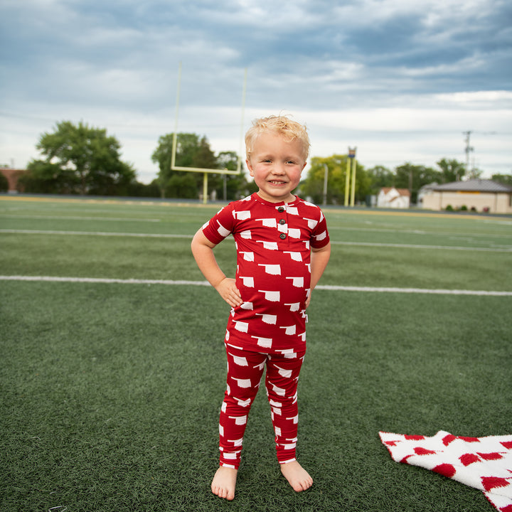 Oklahoma Crimson & White TWO PIECE - Gigi and Max