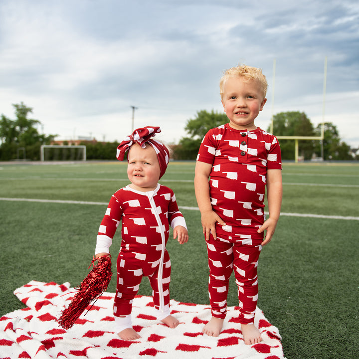 Oklahoma Crimson & White TWO PIECE - Gigi and Max