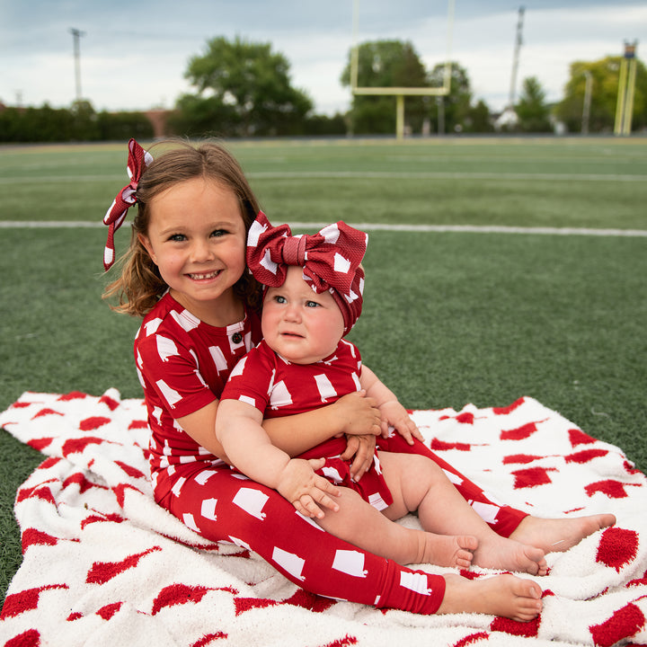 Alabama Crimson & White CLIP BOW - Gigi and Max