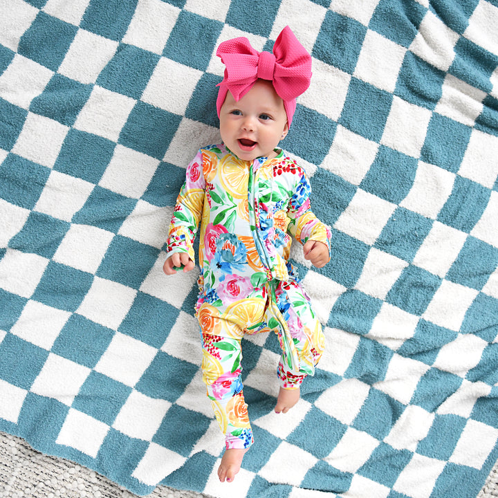 Drake Blue Checks PLUSH BLANKET - Gigi and Max