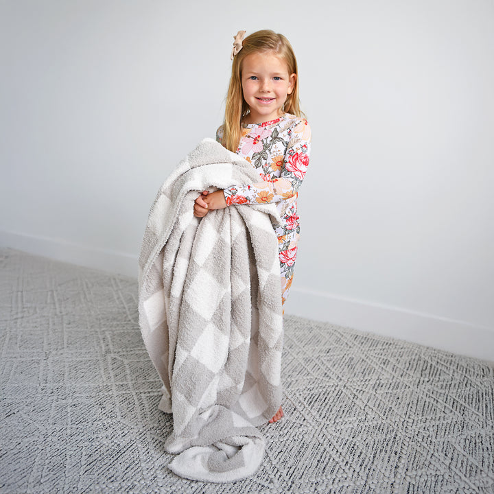 Oakley Tan Checks PLUSH BLANKET - Gigi and Max
