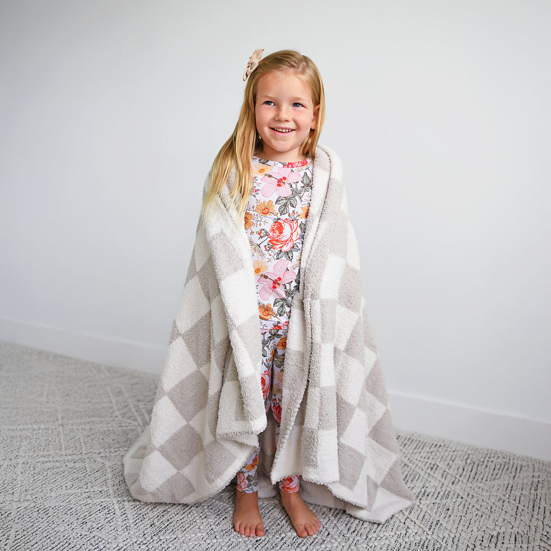 Oakley Tan Checks PLUSH BLANKET - Gigi and Max