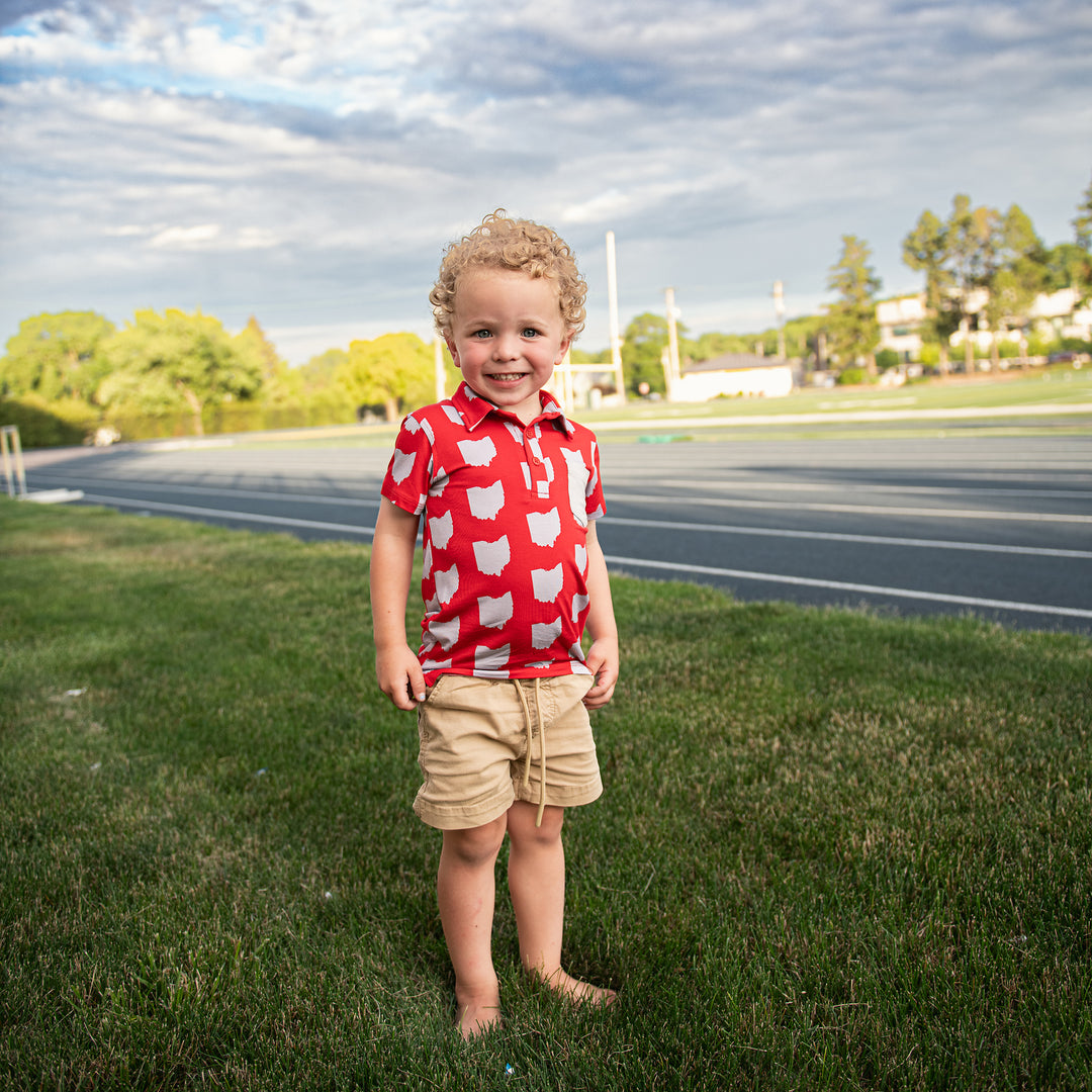 Ohio Scarlet & Gray POLO SHIRT - Gigi and Max