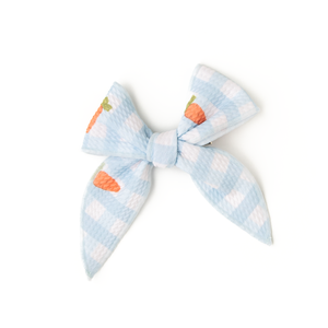 Henry Carrot Gingham CLIP BOW - Gigi and Max