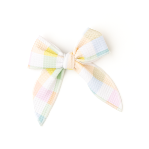 Winnie Pastel Plaid CLIP BOW - Gigi and Max