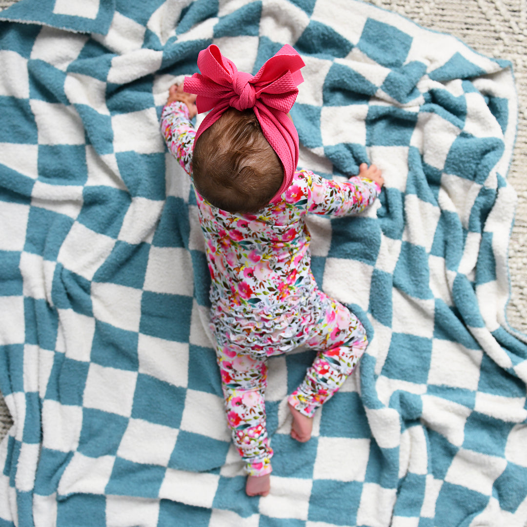 Drake Blue Checks PLUSH BLANKET - Gigi and Max