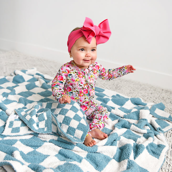 Drake Blue Checks PLUSH BLANKET