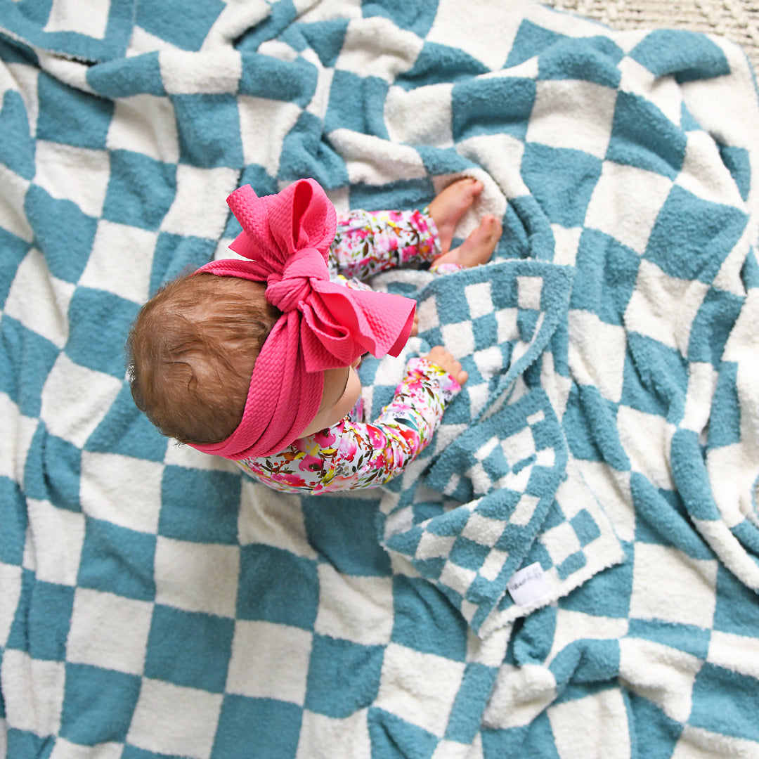Drake Blue Checks PLUSH BLANKET - Gigi and Max