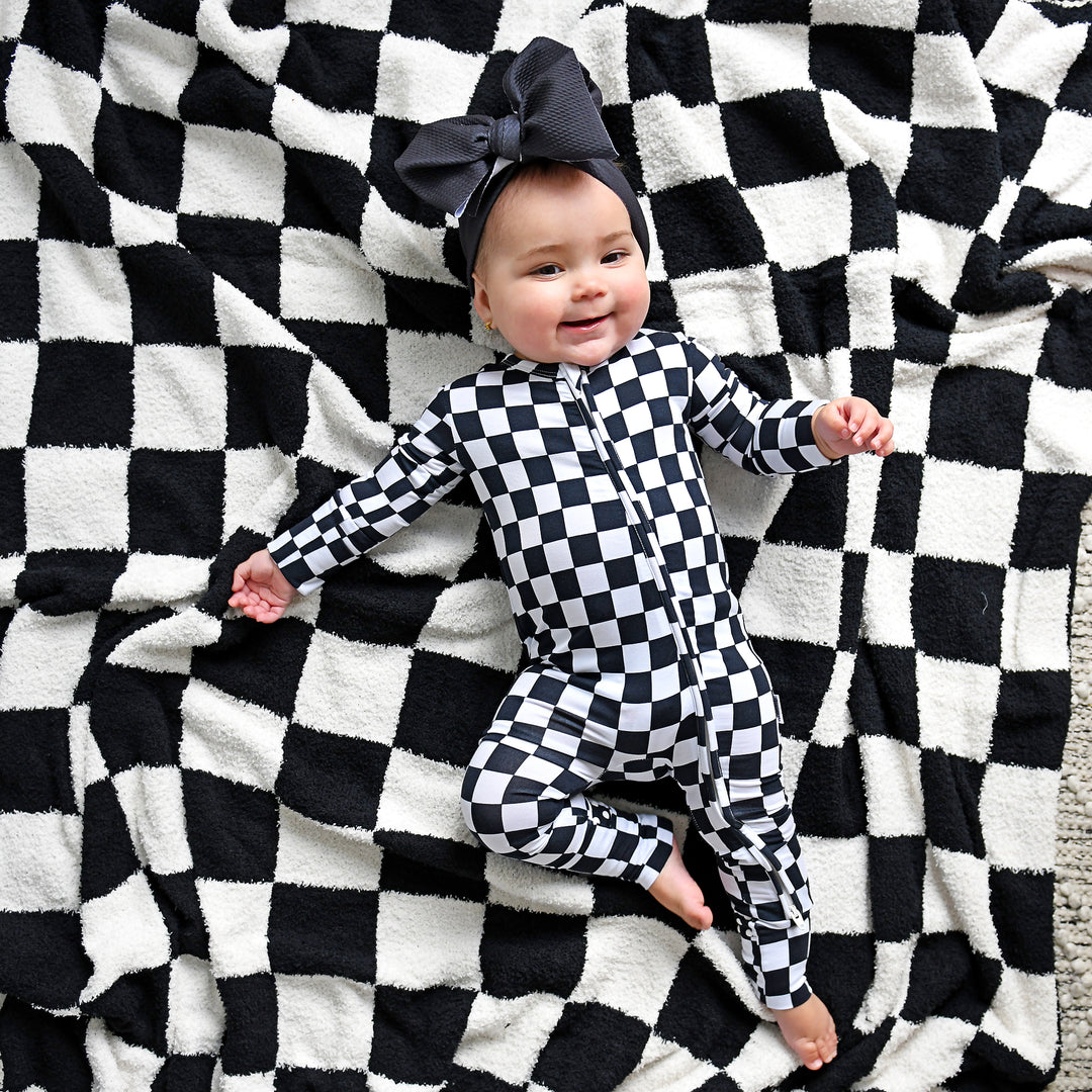 Axel Black Checks PLUSH BLANKET - Gigi and Max