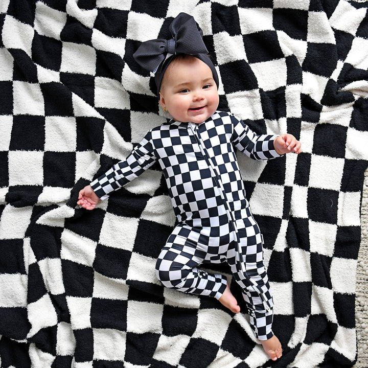 Axel Black Checks PLUSH BLANKET - Gigi and Max