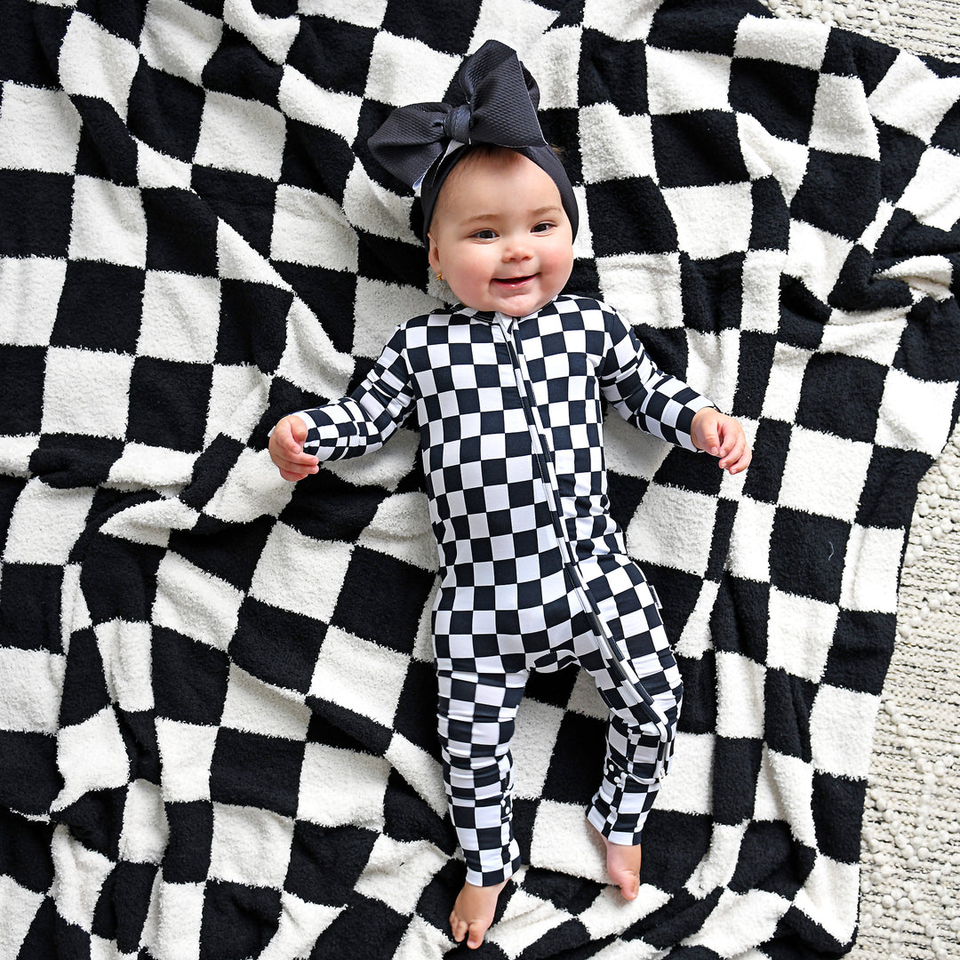 Axel Black Checks PLUSH BLANKET - Gigi and Max