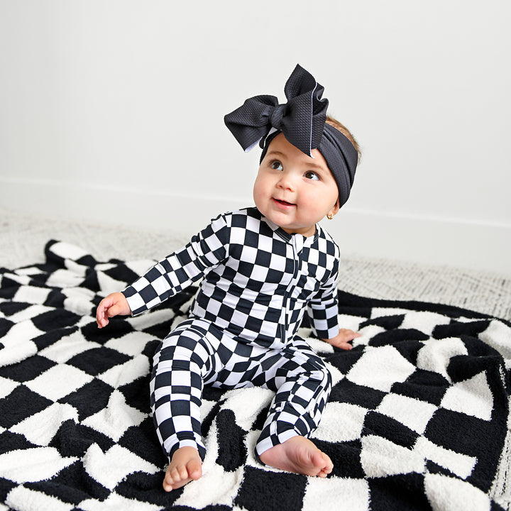 Axel Black Checks PLUSH BLANKET - Gigi and Max