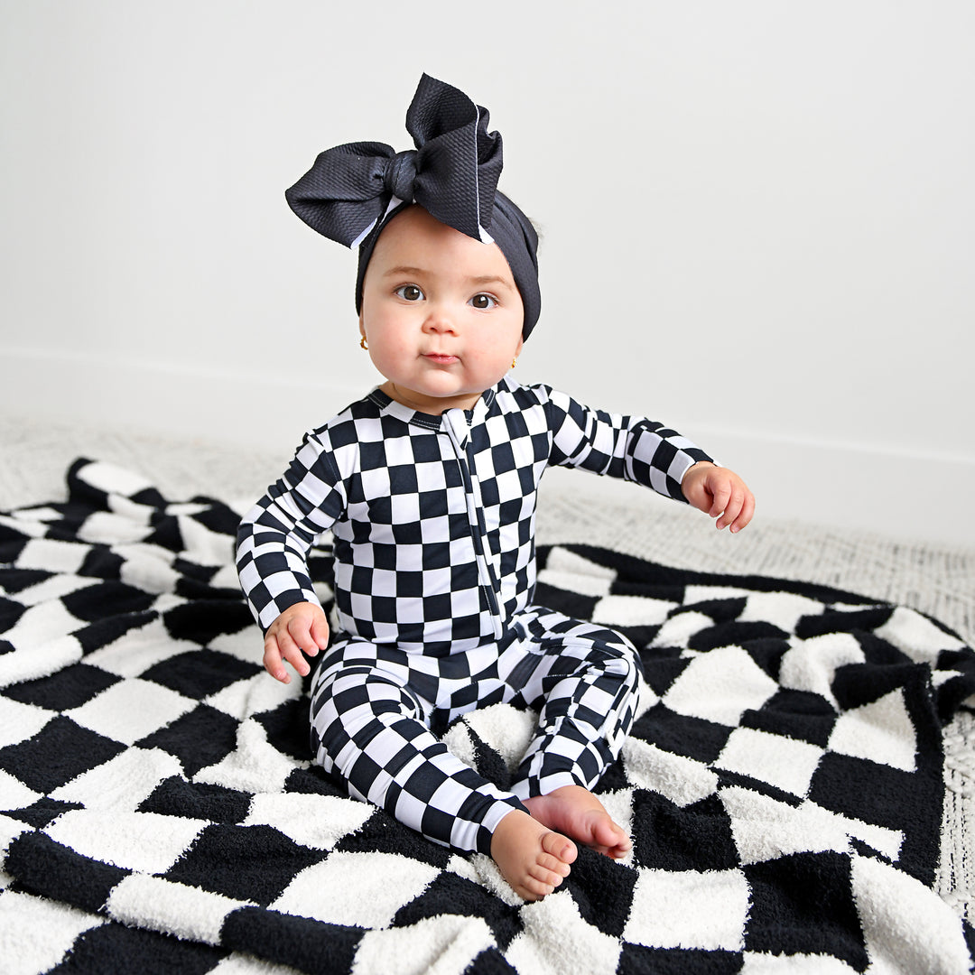 Axel Black Checks PLUSH BLANKET - Gigi and Max