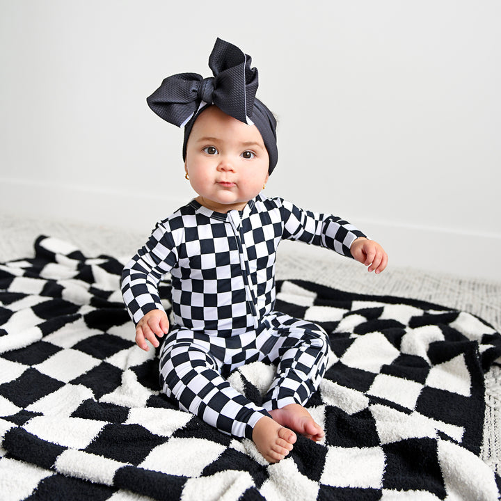 Axel Black Checks PLUSH BLANKET - Gigi and Max