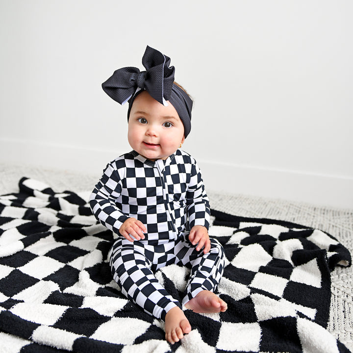 Axel Black Checks PLUSH BLANKET - Gigi and Max