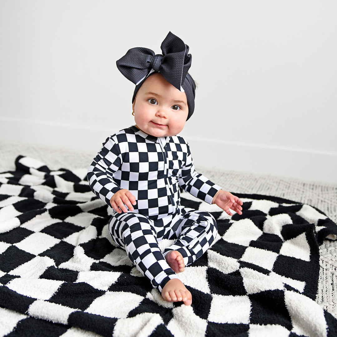 Axel Black Checks PLUSH BLANKET - Gigi and Max