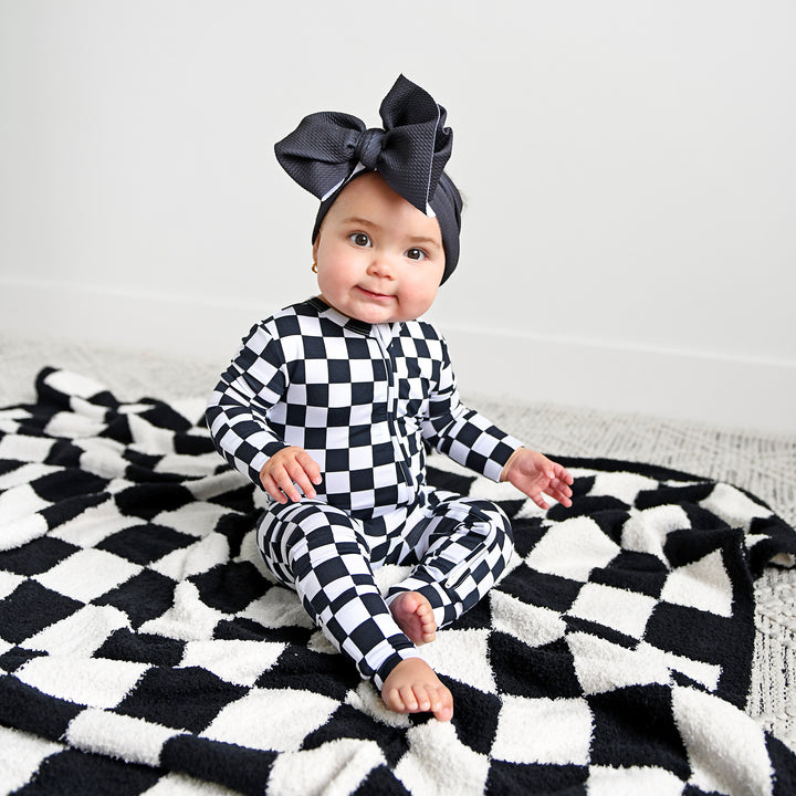 Axel Black Checks PLUSH BLANKET - Gigi and Max