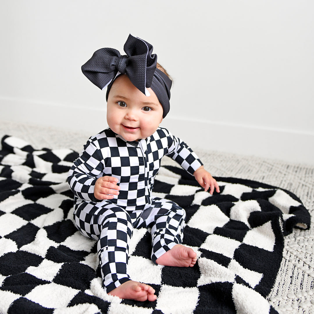 Axel Black Checks PLUSH BLANKET - Gigi and Max