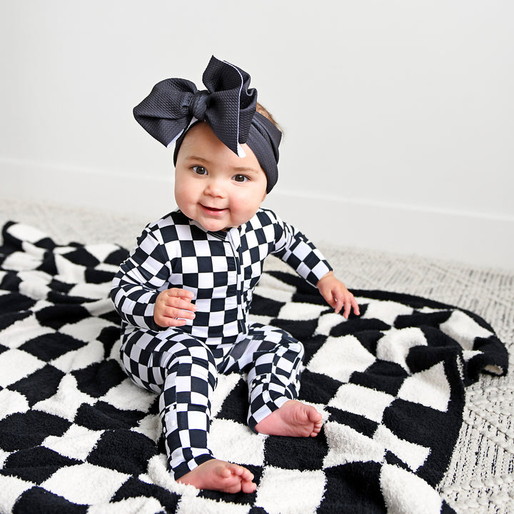 Axel Black Checks PLUSH BLANKET - Gigi and Max