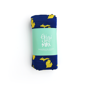 Michigan Blue & Maize SWADDLE - Gigi and Max