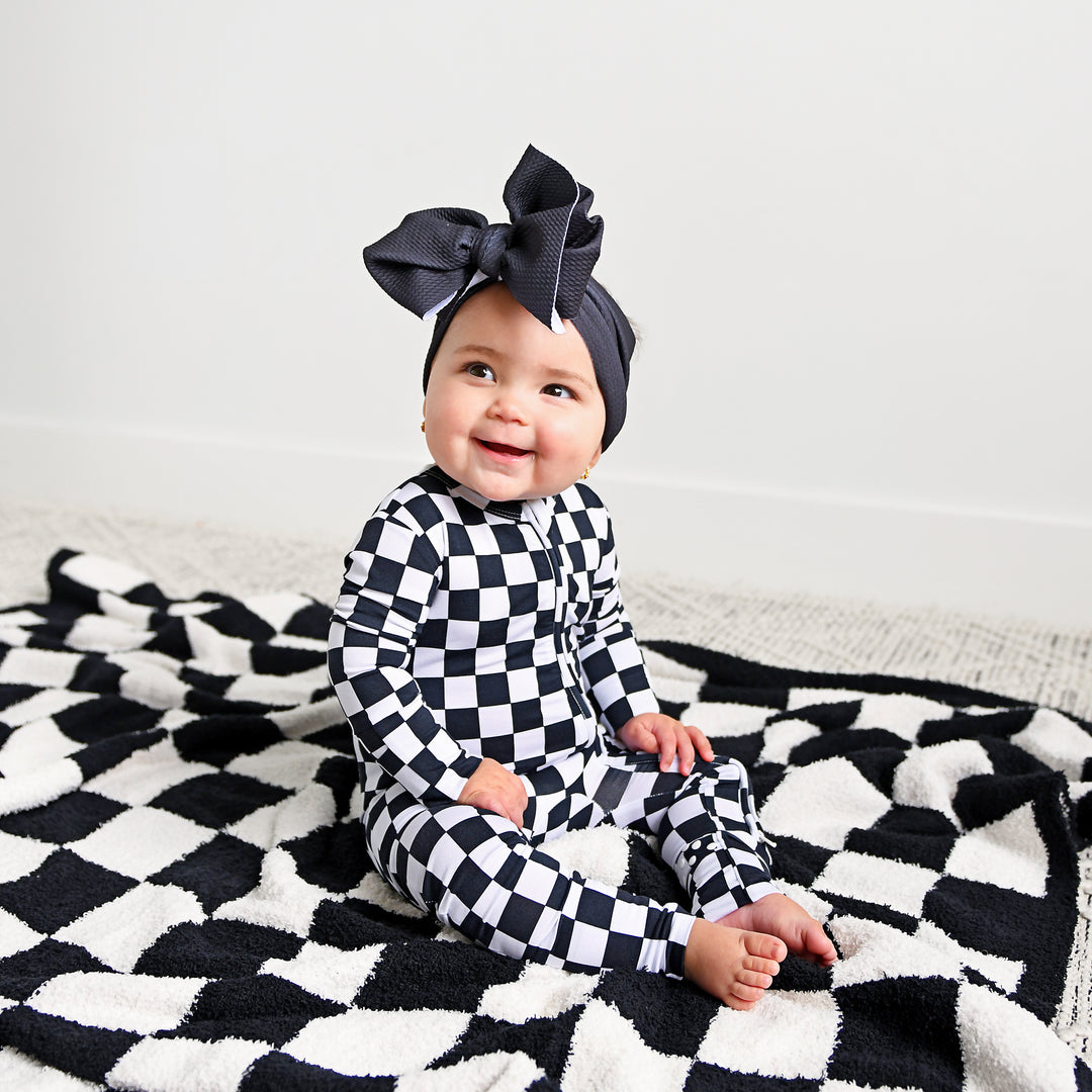 Axel Black Checks PLUSH BLANKET - Gigi and Max